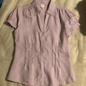 Lilac linen button down